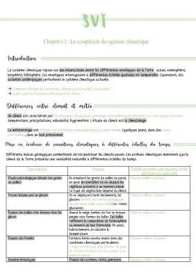 La Complexité du Système Climatique et les Variations Climatiques Passées - SVT Terminale