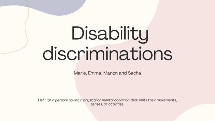 Disability discrimination (diapo+texte)