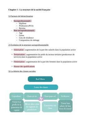 Structure sociale SES - Baccalauréat général