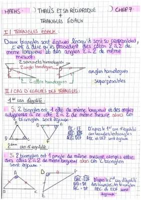 Apprends les Triangles Égaux et Semblables : Exercices et Cours pour les 4ème et 5ème