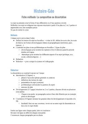 Exemples Simples: Dissertation Histoire et Géographie pour Toi!