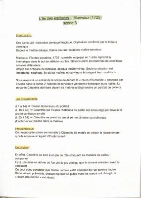 Scène 3 l'Île des Esclaves - Analyse, Portrait, et Relation Iphicrate Arlequin