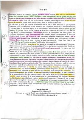 Analyse linéaire Gargantua chapitre 27 - PDF et commentaire