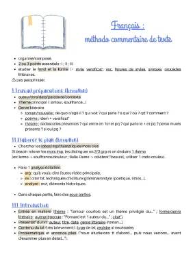 Exemple de Commentaire de Texte PDF pour le Bac Français