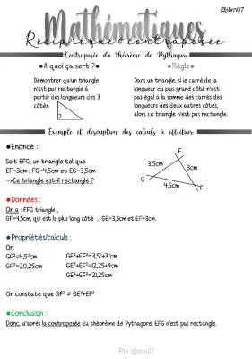 Réciproque et Contraposée du Théorème de Pythagore [Niveau 4ème]