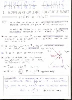 Mouvement Circulaire et Rectiligne Uniforme - Exercices Corrigés et Formules en PDF