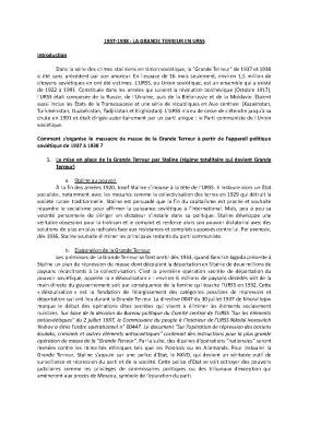 Comprendre la grande terreur en URSS et son impact sur la dékoulisation