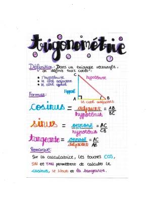 Trigonométrie Triangle Rectangle : Sinus, Cosinus, Tangente et Exercices Corrigés