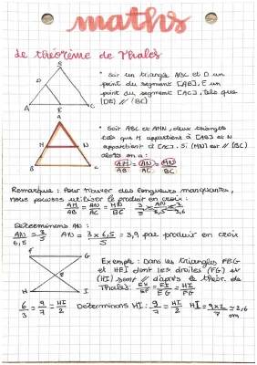 Théorème de Thalès Formule et Exercice Corrigé pour 3ème et 4ème