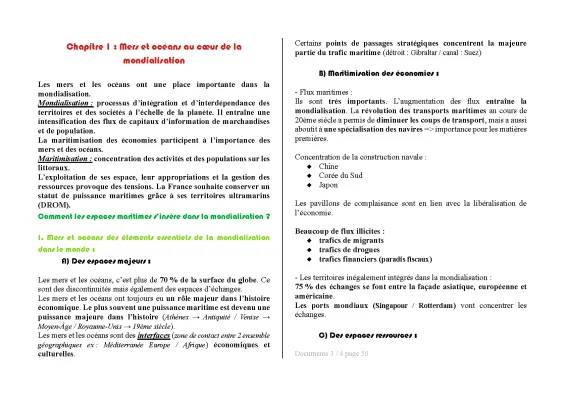 Mers et Océans : Au Cœur de la Mondialisation - Terminale Sujet Corrigé et Ressources