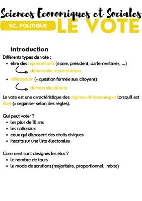 L'Importance du Vote et ses Conséquences - SES 1ère