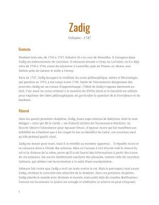 Zadig de Voltaire - Résumé et Analyse Simple