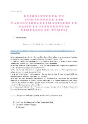 Comprendre et Reconstituer les Variations Climatiques Passées - SVT Terminale