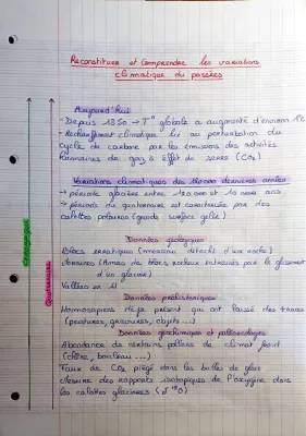 Reconstituer et comprendre les variations climatiques passées - Fiche de révision et sujet bac corrigé