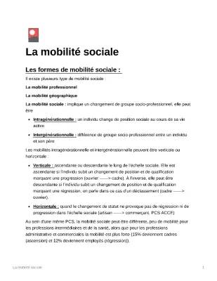 La mobilité sociale