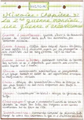 fiche de révision histoire : la seconde guerre mondiale, une  guerre d’anéantissement 