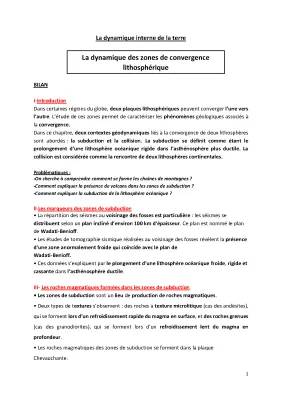 La dynamique des plaques - Formation des chaînes de montagnes et subduction - Cours SVT