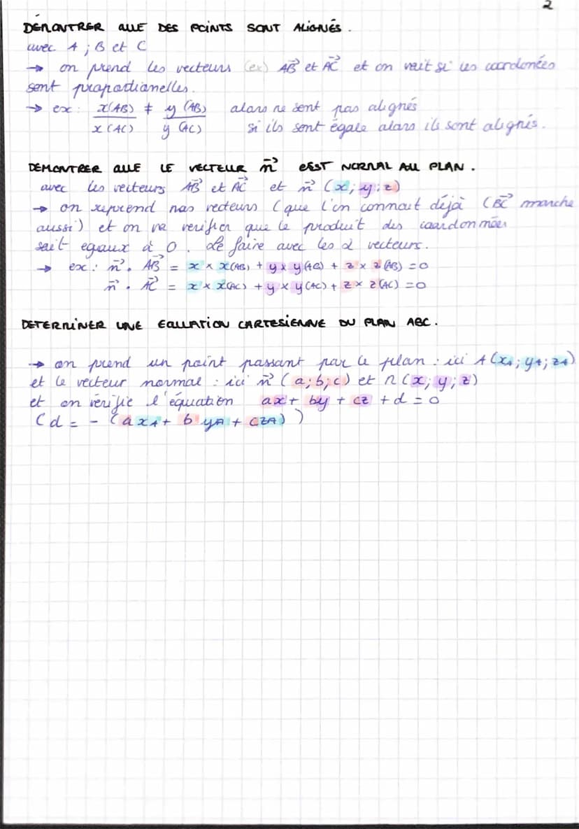síometrie
l'espace
LA DROITE PASSE T ELLE PAR LES POINTS?
teste coordonnées paint
→ ex: A (XA; YA; ZA)
donc
x₁ = x + at
YA = y +bt
24 = ² + 