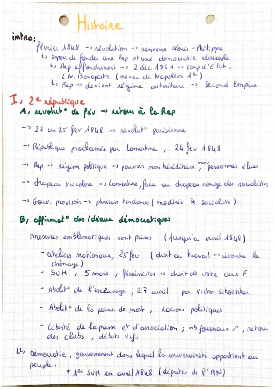 intro:
# Histoire
- février 1848 révolution renverse dou's - Philippe
- Ls espoir de fonder cine Rep et une démonctie durable
- L↳ Rep effon
