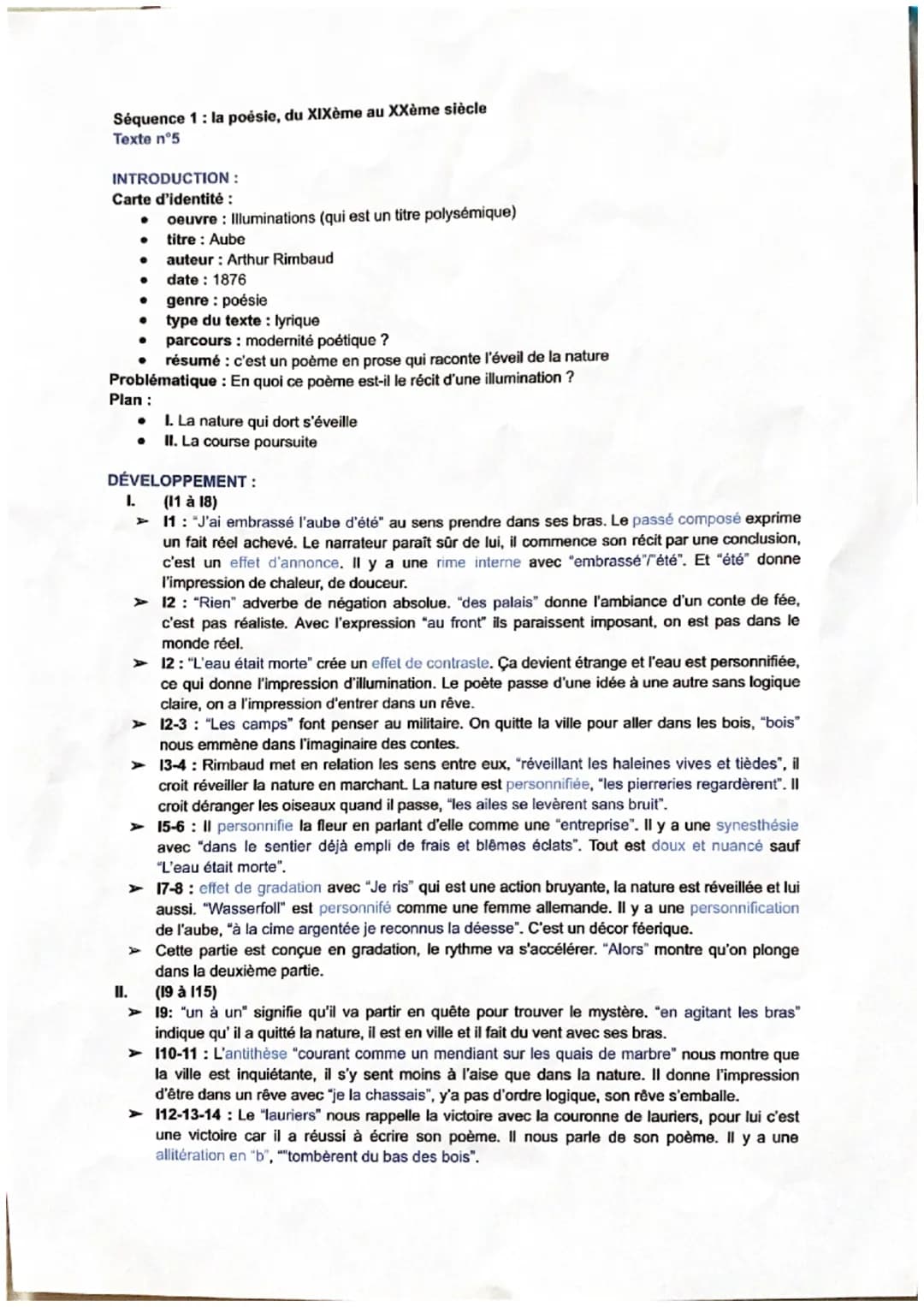 5
10
15
Séquence 1 : La poésie du XIXème au XXème siècle
Parcours associé: modernité poétique ?
T. n°5: Arthur RIMBAUD, « Aube », Illuminati