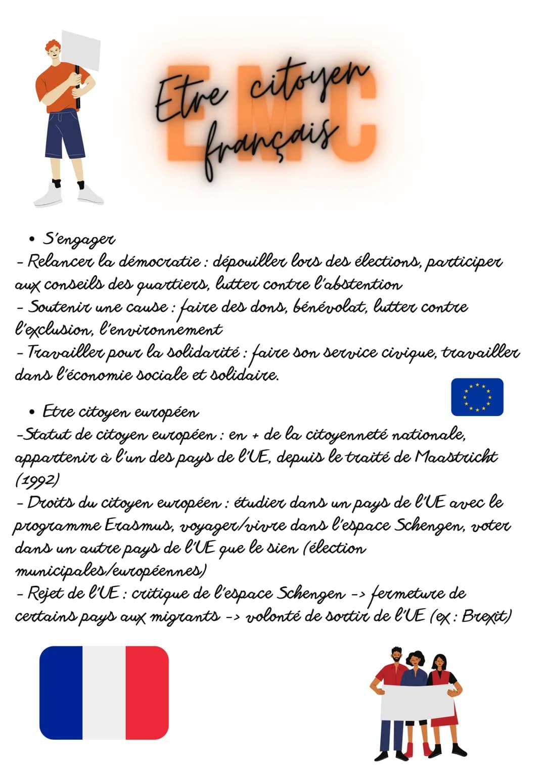 ●
Etre citoyen
français
Etre citoyen français signifie:
Avoir la nationalité françai
- 4 manières : droit du sang, droit du sol, par mariage