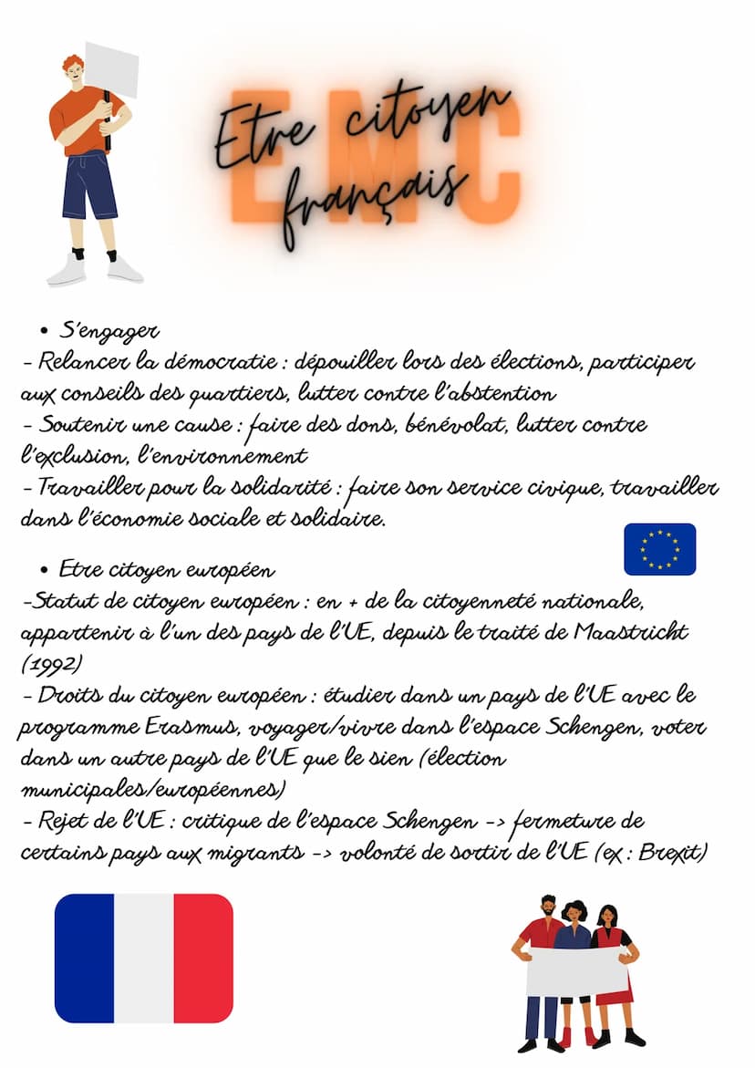 ●
Etre citoyen
français
Etre citoyen français signifie:
Avoir la nationalité françai
- 4 manières : droit du sang, droit du sol, par mariage