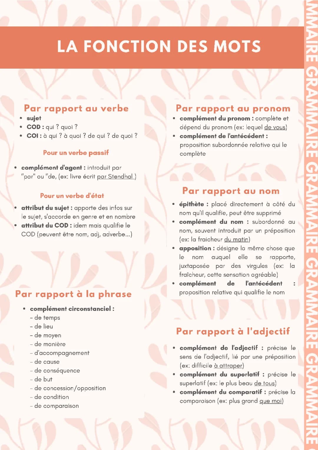 Fiches de Grammaire Bac Français 2024 : PDF et Révisions !