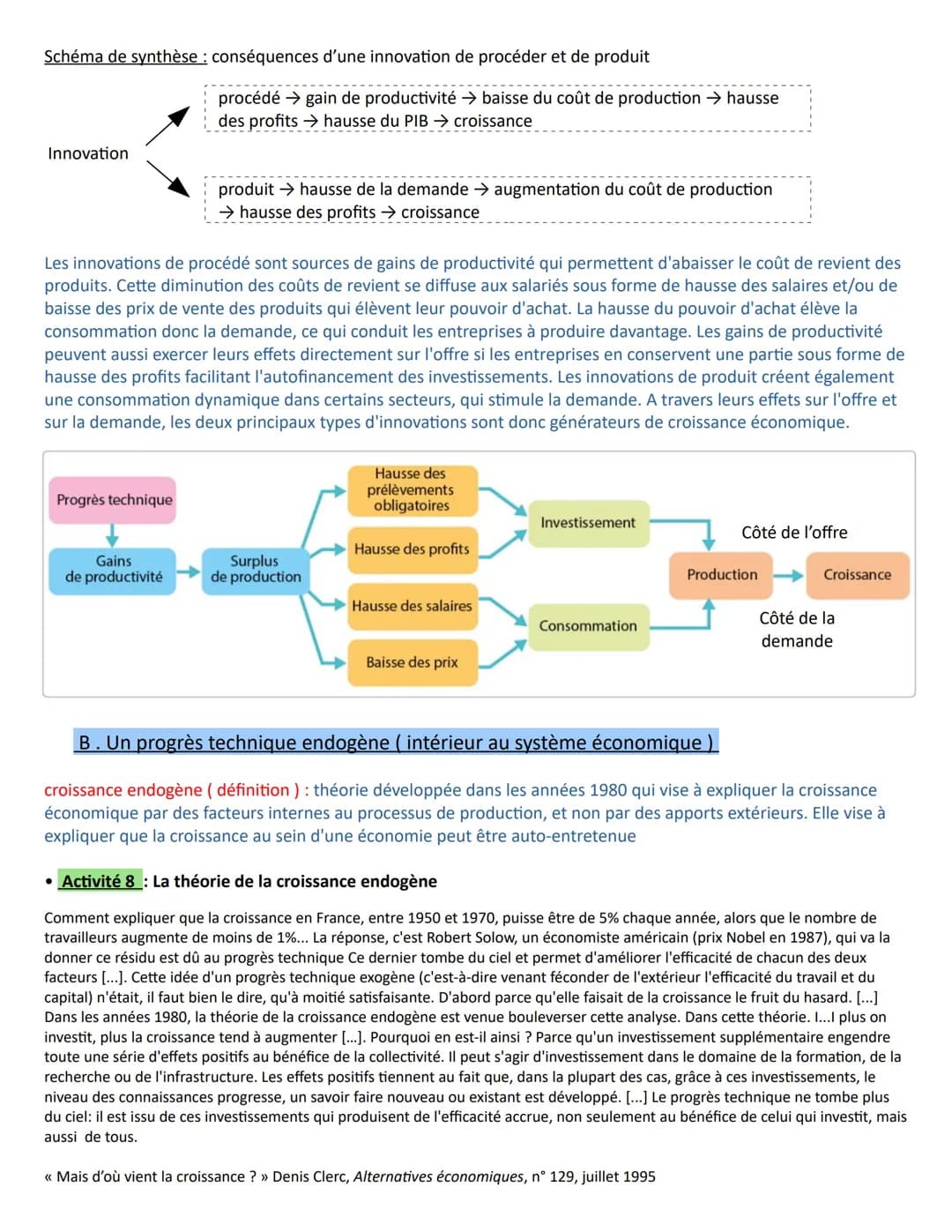 A la fin du chapitre, vous devez être capable de :
Comprendre le processus de croissance économique et les sources de la croissance: accumul