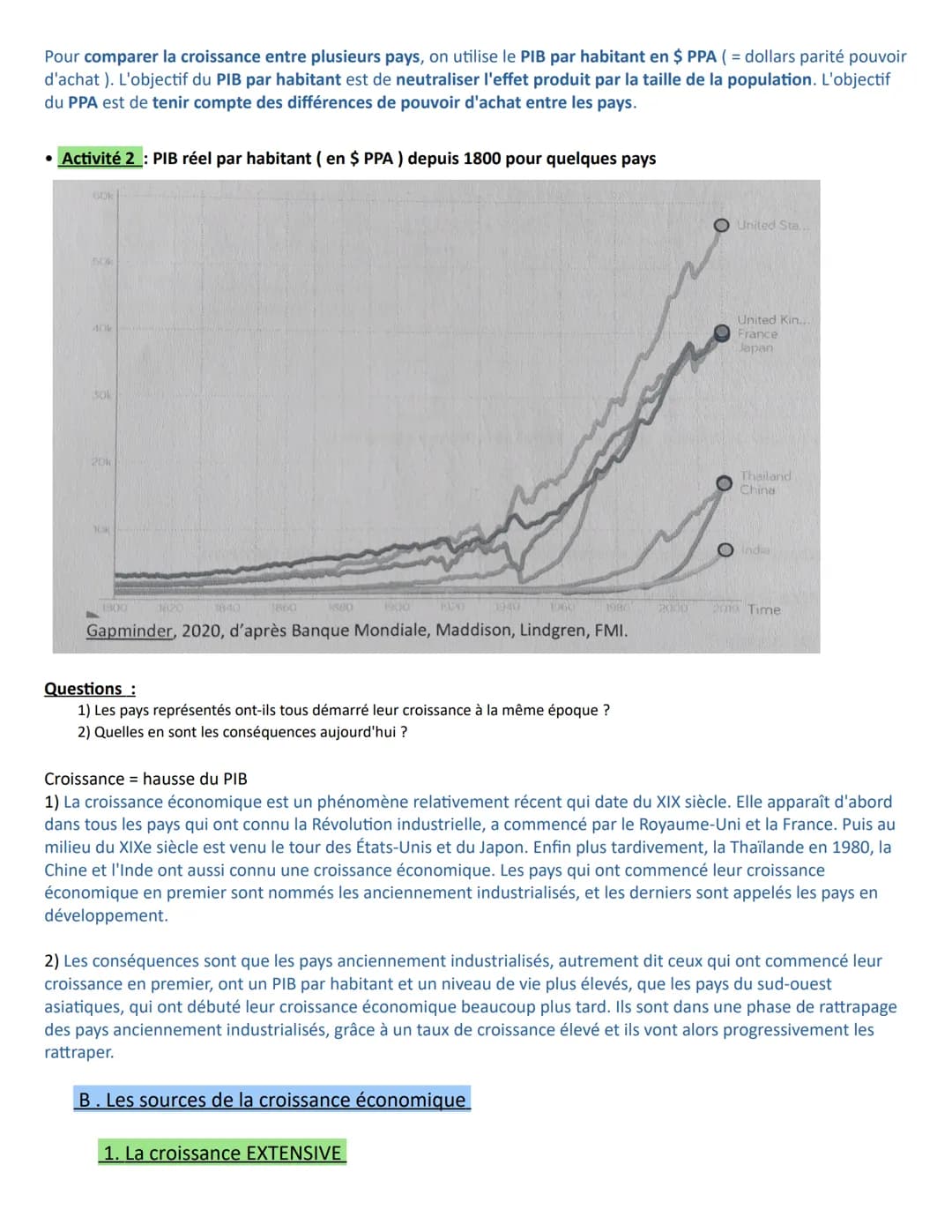 A la fin du chapitre, vous devez être capable de :
Comprendre le processus de croissance économique et les sources de la croissance: accumul