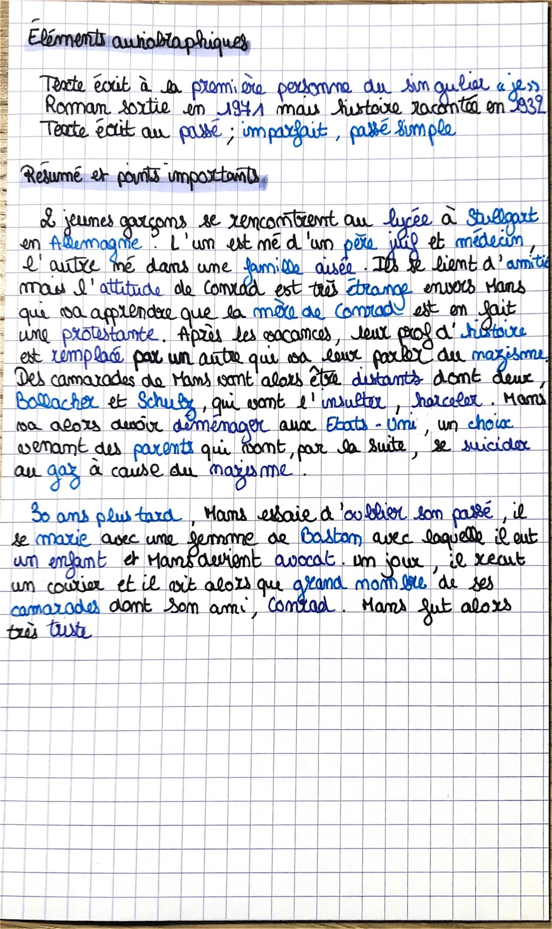 AMI RETROUVE
Jiche lecture
Les pedommages
Man Schwar - persommage principal + mercator
age: 18 ans (au début) 36 ans (à la gim)
origine: all