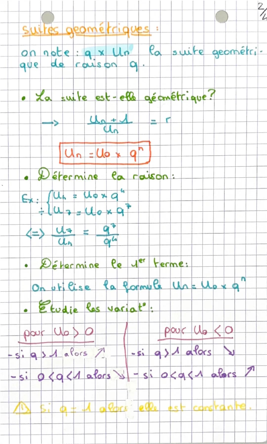 # Mathématiques
Suites arithmétiques:
On note : $U_n$ et $r$ la suite arithmétique de raison r.
• la suite est-elle arithmétique?
→ $U_{n+1}