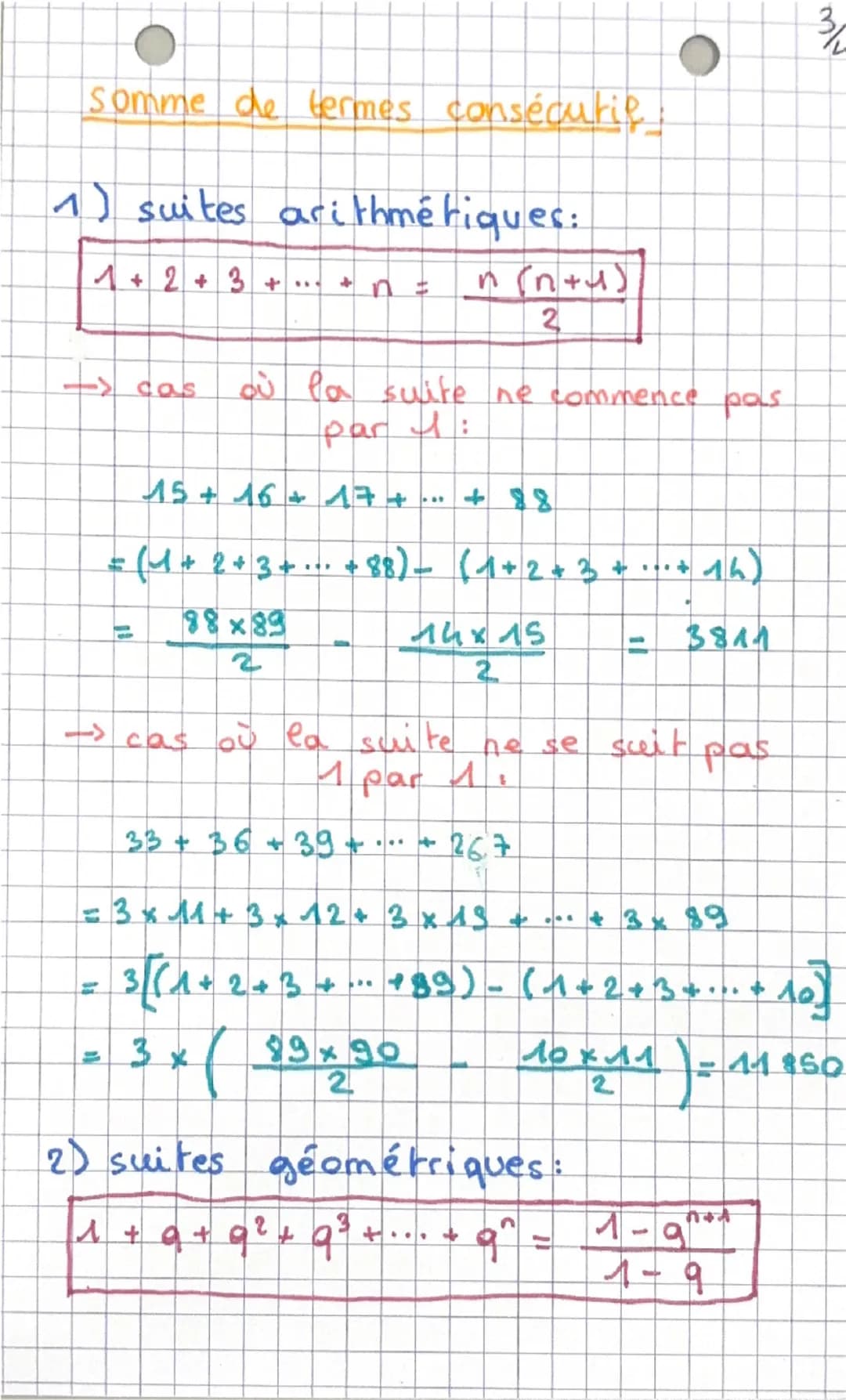 # Mathématiques
Suites arithmétiques:
On note : $U_n$ et $r$ la suite arithmétique de raison r.
• la suite est-elle arithmétique?
→ $U_{n+1}