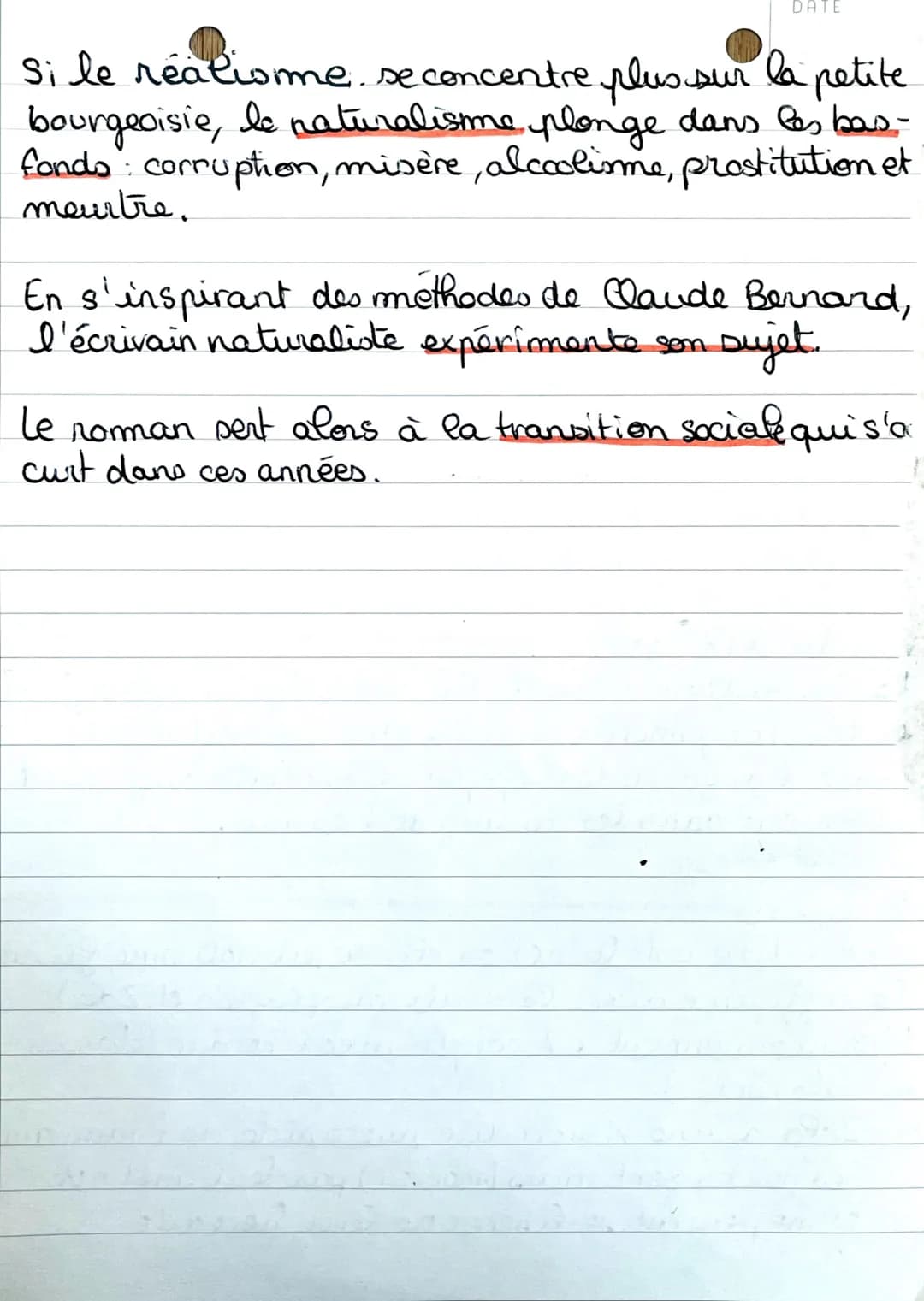 DATE
Naturalisme & reatsime
le realisme (= Decondo moitié du XIXes).
Objectif: representer le réel de la façon la plus fidèle po.
Il est une