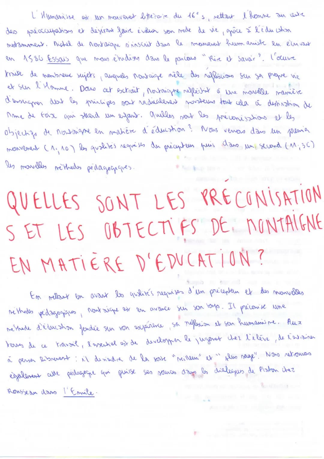 il oppose à
mu the education que n'a pas été digié, assim
l'homme dans sor vie
1th mouv: les qualités requises du précepteur
a leve educatio