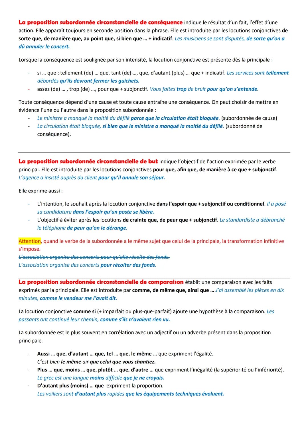 Expression :
Les propositions subordonnées circonstancielles
La proposition subordonnée circonstancielle de temps indique si une action a li