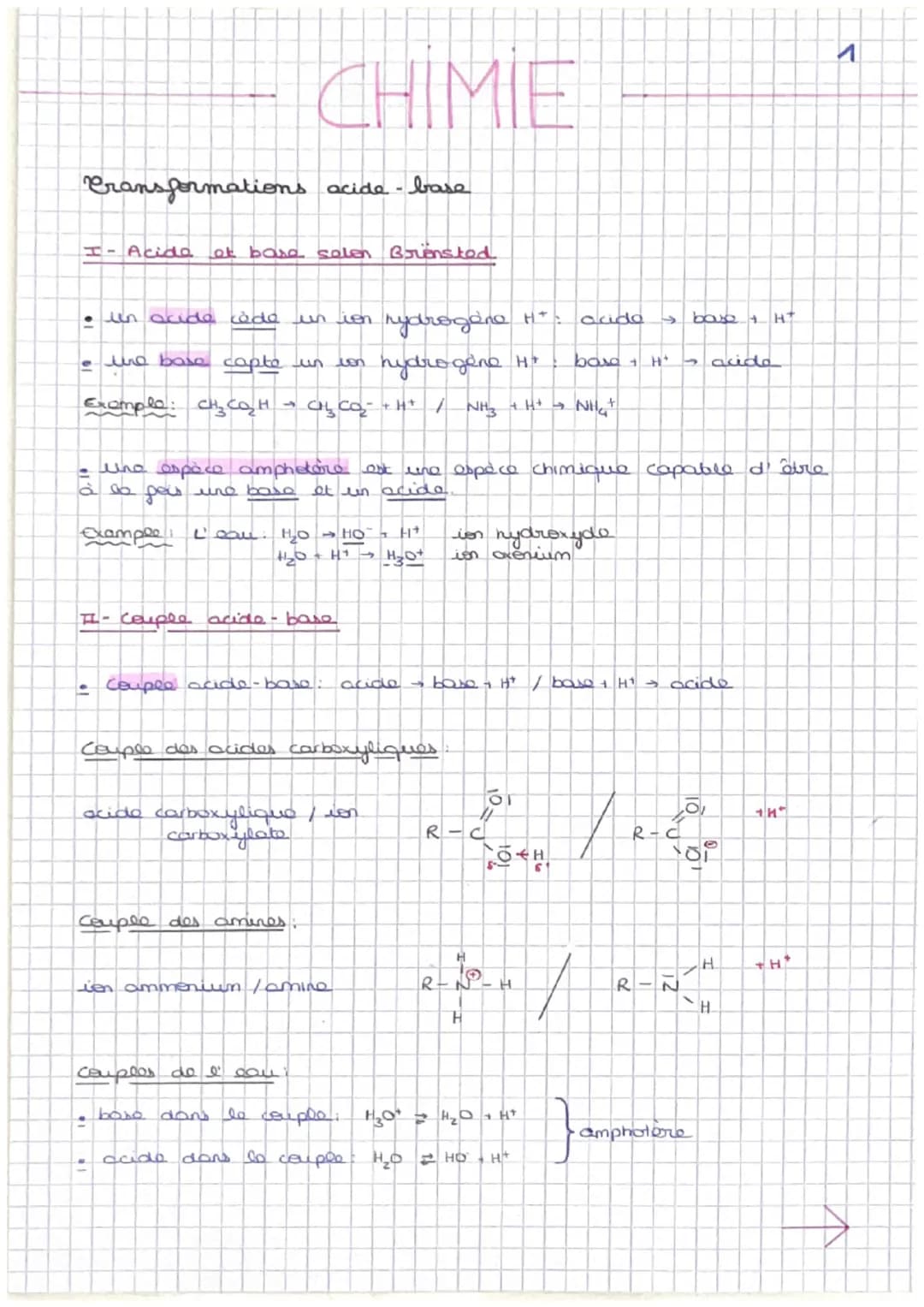 CHIMIE
Transformations acide..
H- Acido et bara solen Brenstod
Example: CH₂ CO₂H
ܩܡ - ܩܦܢܘ ܦܩܢE- a
Len
hydrogène H+.
hydrogène H+
ܪ ܩbd
+ H+
