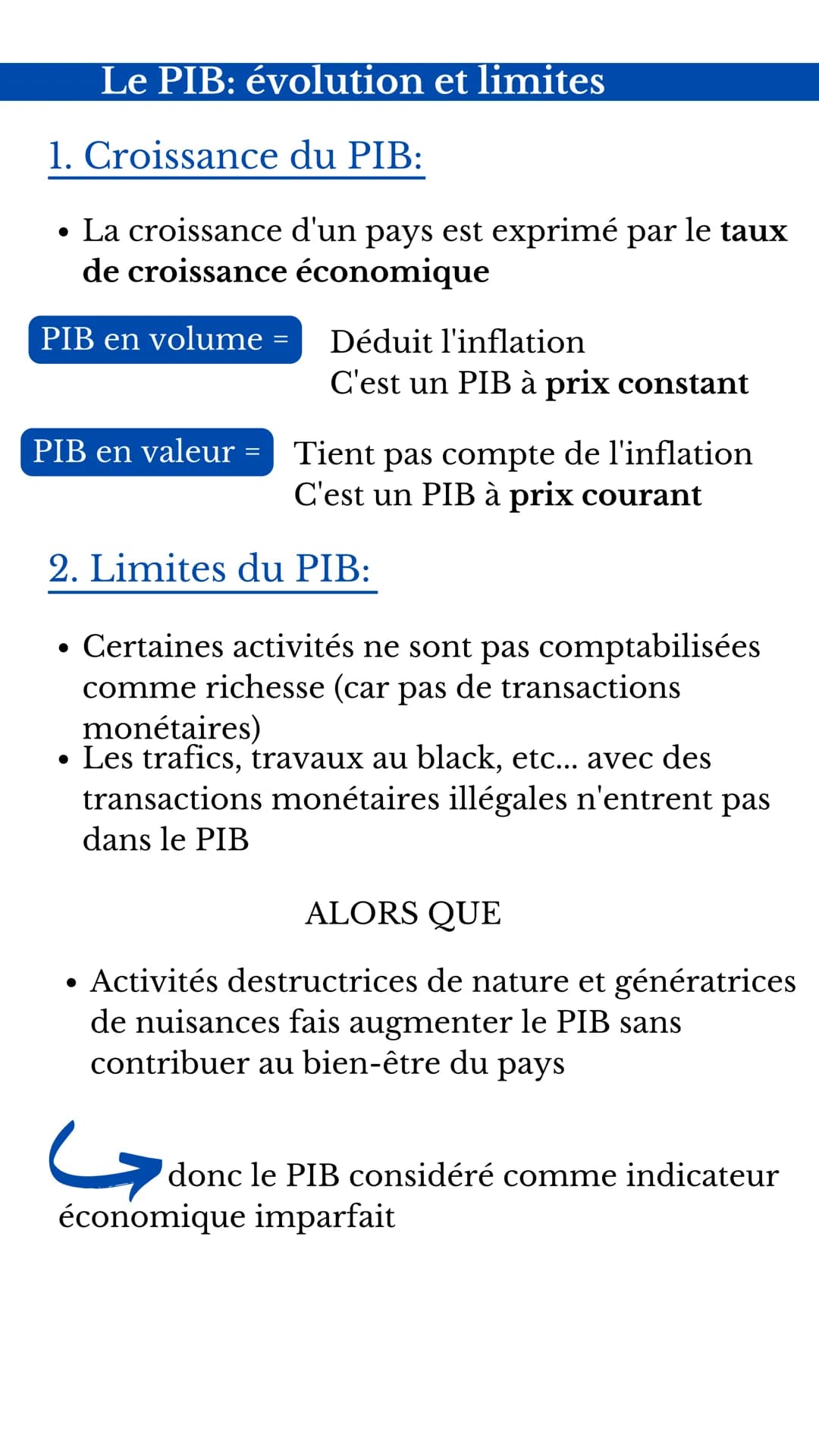 CHAP 2:
Productivité des facteurs
La mesure de la création de richessse se fait de
deux façons:
●
Niveau micro-économique: valeur ajoutée
• 