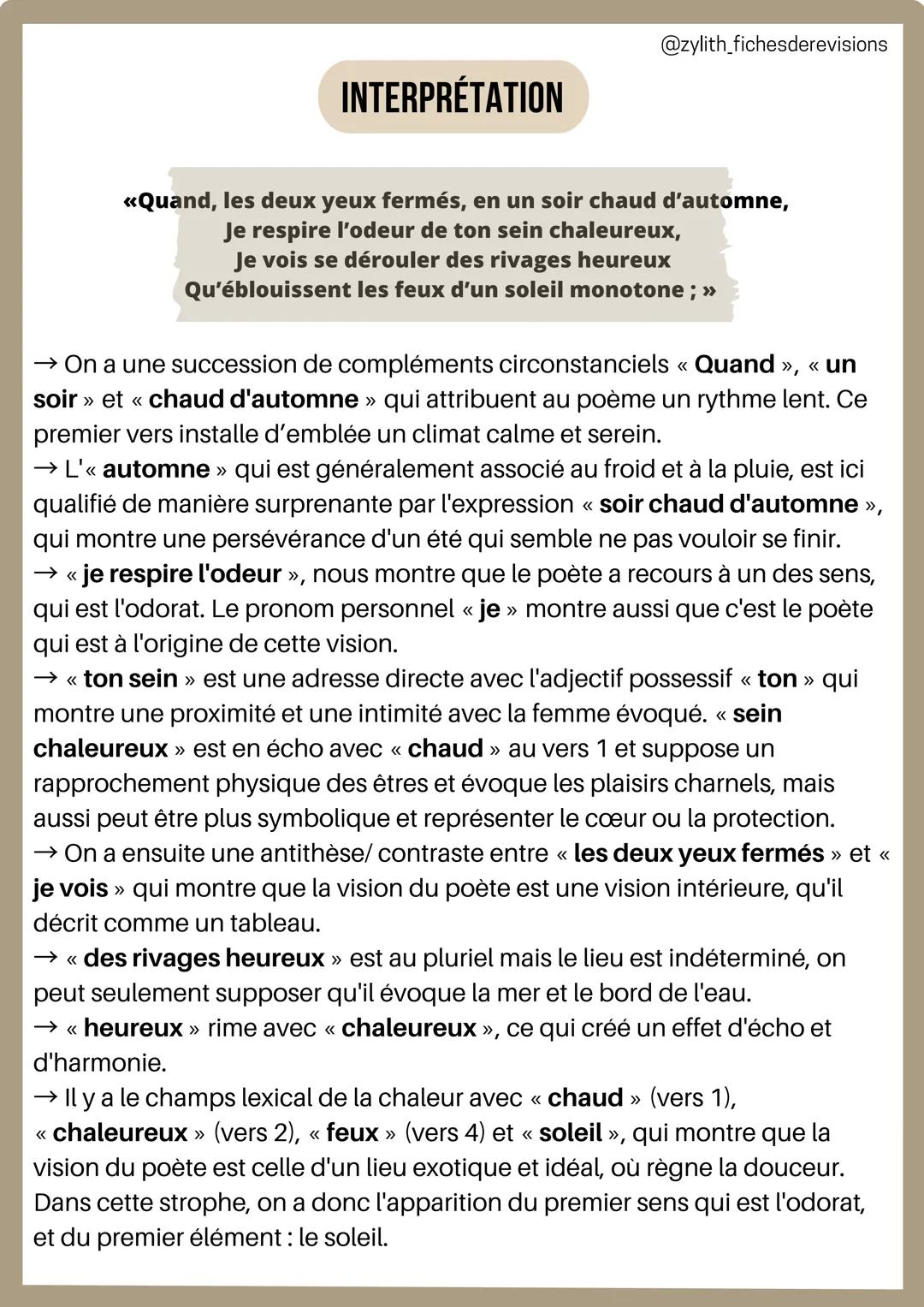 # Francais
ORAL
@zylith_fichesderevisions

Analyse linéaire : Parfum exotique
Charles Baudelaire

INTRODUCTION

*   L'AUTEUR: Charles Baudel