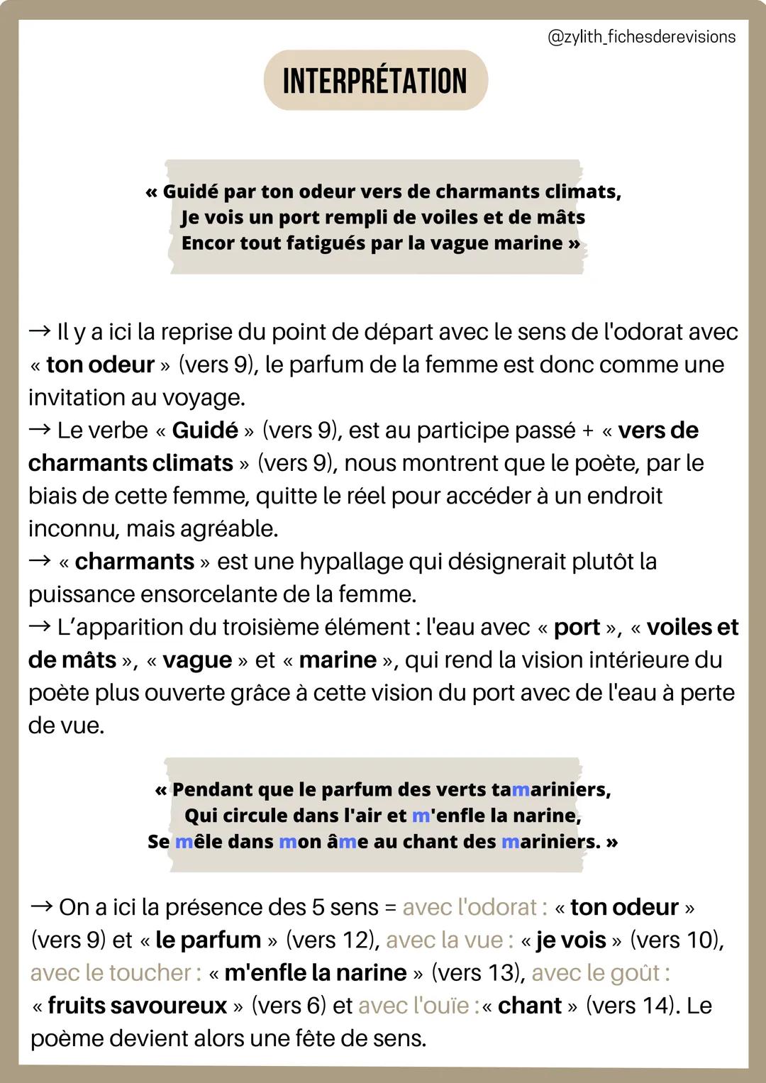 # Francais
ORAL
@zylith_fichesderevisions

Analyse linéaire : Parfum exotique
Charles Baudelaire

INTRODUCTION

*   L'AUTEUR: Charles Baudel