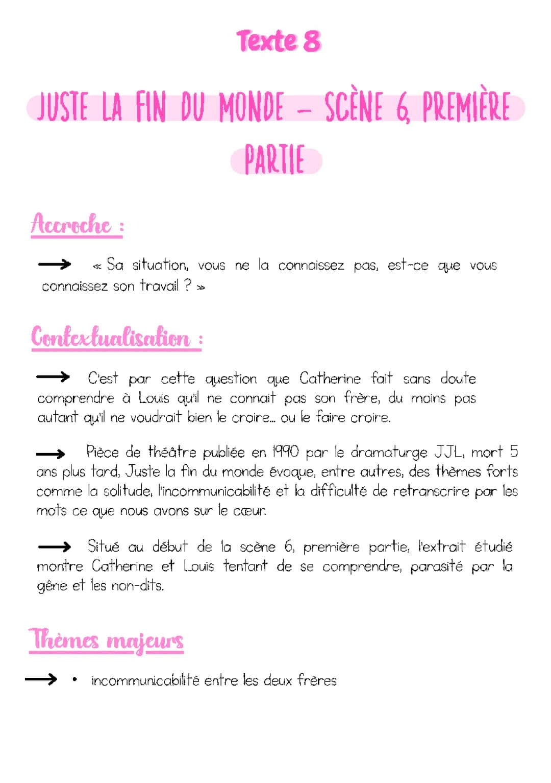 Juste la fin du monde : Résumé et Analyse Scène 6 Partie 1