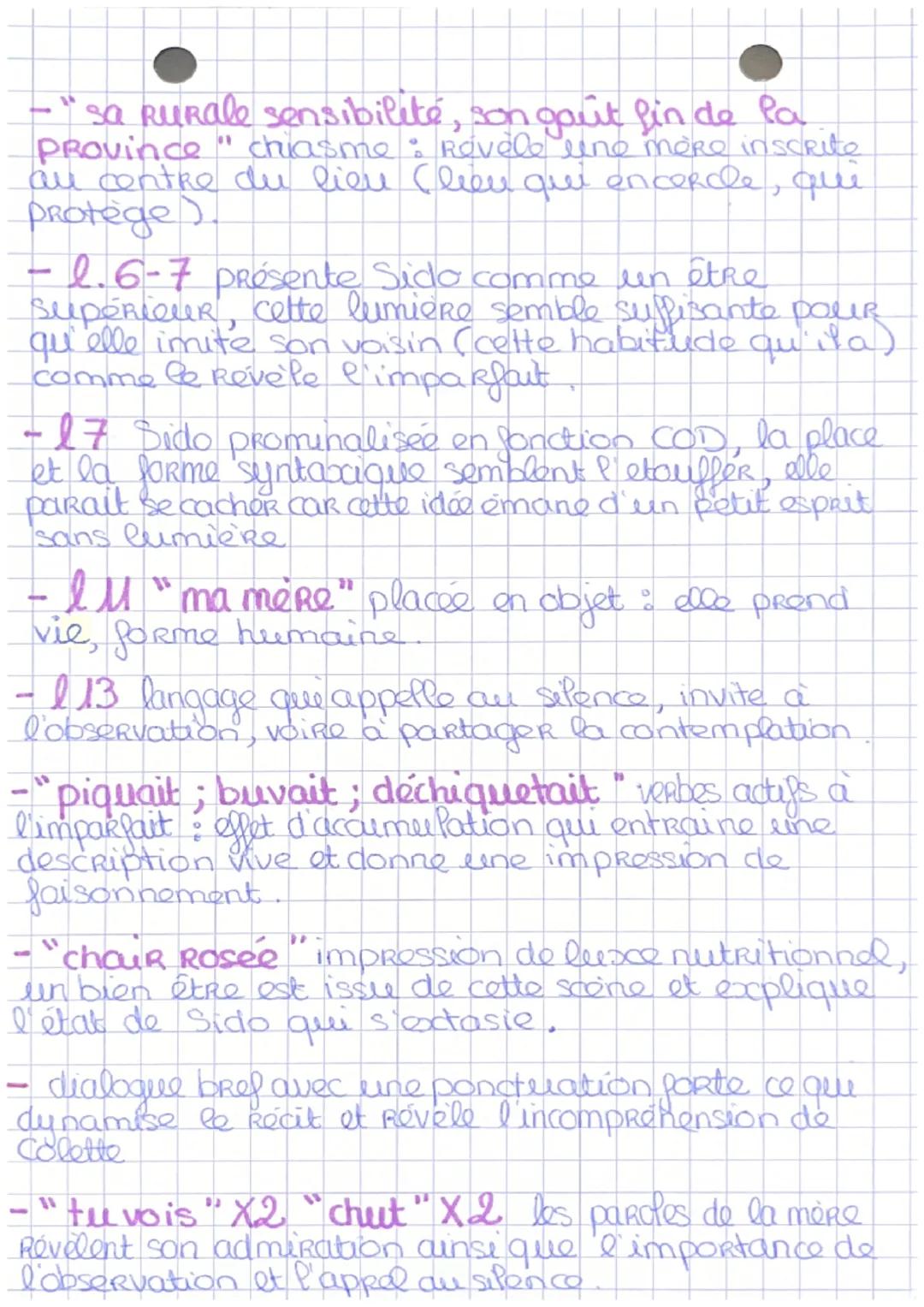 - • Texte 1
- -> Roman autobiographique de Colette, Sido
- -> Colette est l'eine des plus grandes Romancieres
- de la littérature Prançaise,