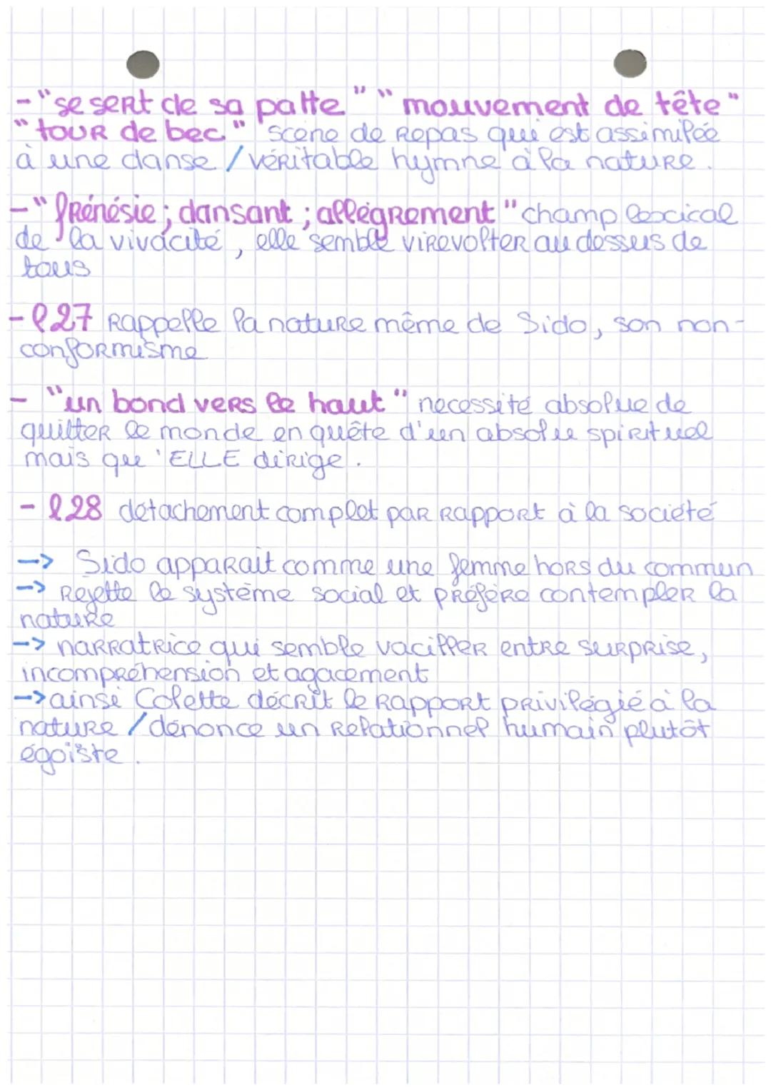 - • Texte 1
- -> Roman autobiographique de Colette, Sido
- -> Colette est l'eine des plus grandes Romancieres
- de la littérature Prançaise,