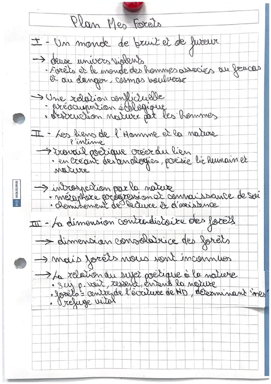 Plan dissertation Mes forêts Hélène Dorion