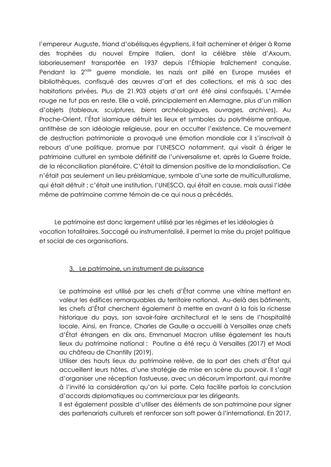 AXE 1 LES ENJEUX POLITIQUES ET SOCIAUX DU PATRIMOINE
Identifier le patrimoine c'est reconnaitre des critères qui le caractérisent et en font