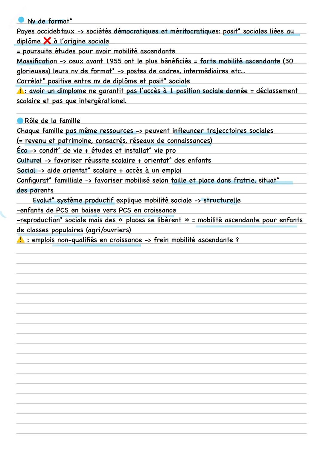 # Chapitre 5: Quelles sont les caractéristiques et les facteurs
de la mobilité sociale?

Définitions:
Mobilité sociale: changement de posit 