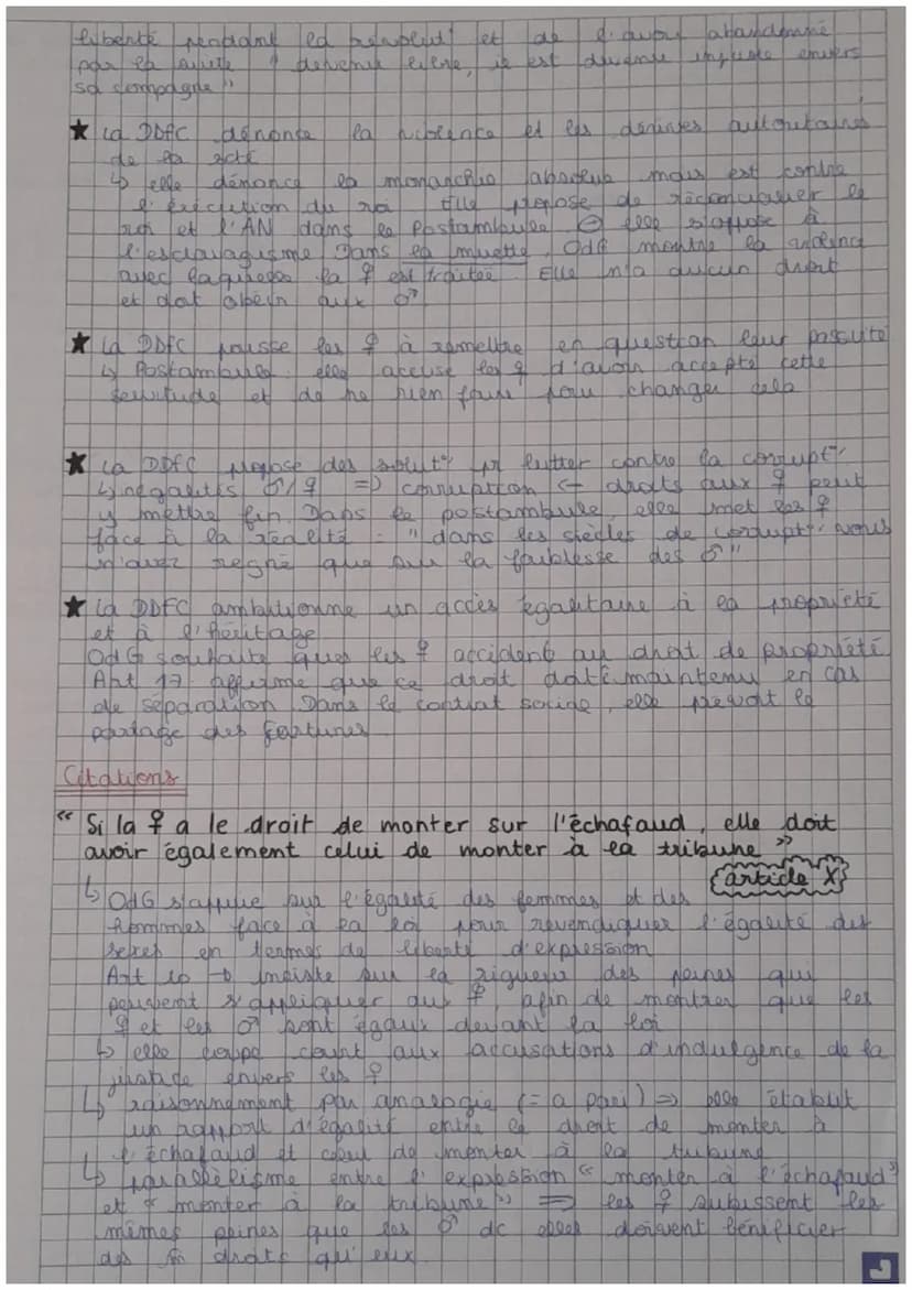 DISSERTATION
"La Déclaration des Droits de la Femme et de la Citoyenne
'de Olympe de Gouges.
Pova les analyses du sujet
Les mots à difina (s