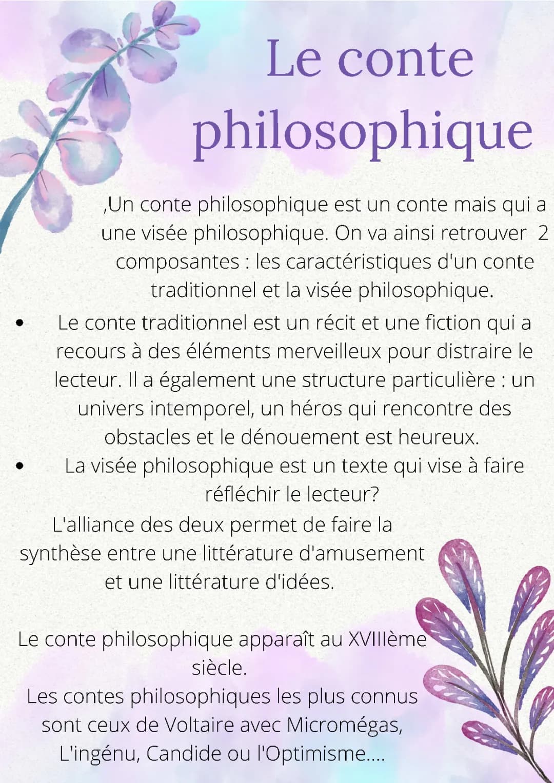 Exemple de Conte Philosophique Court PDF - Définition et Caractéristiques