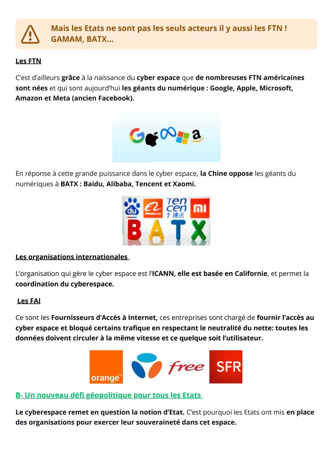 00000
THÈME CONCLUSIF
LE CYBERESPACE
HGGSP-TERMINALE
Ö
*
ooooo
00000
*
Le cyberespace : conflictualité et coopération entre les acteurs
INTR