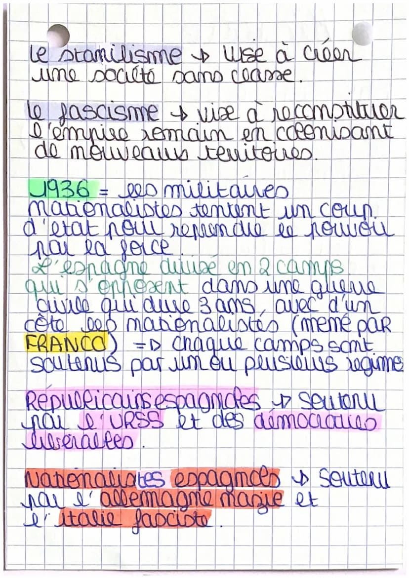 5 histoire s
les regimes totalitaires
Date SGM → 1939-1945
URSS + 1917 (Revolution Russe)
i Joseph stalime + PC US partle
communiste de L'VE