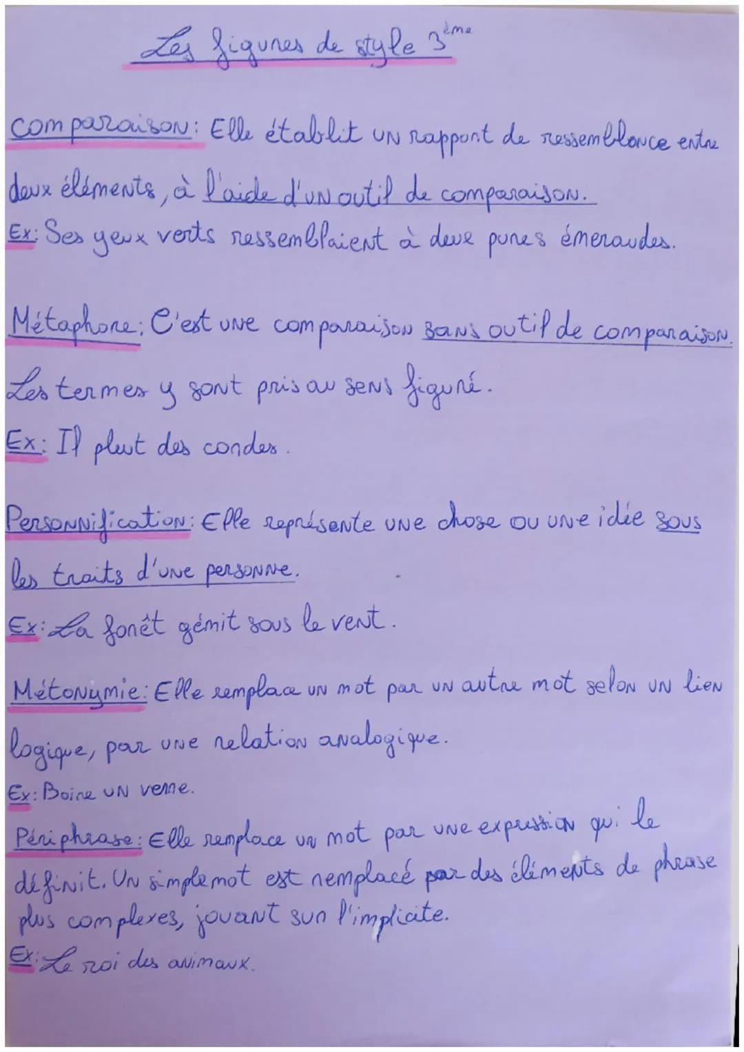 Les figures de style zime
Comparaison: Elle établit un rapport de ressemblance entre
deux éléments, à l'aide d'un outil de comparaison.
vert